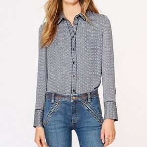 💐 Tory Burch Cherie Gemini Link Silk Blouse